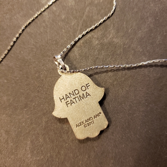 ALEX & ANI Hand of Fatima Necklace with Box - Silver Tone - Picture 3 of 6
